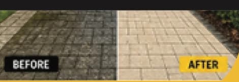 Before and after driveway cleaning