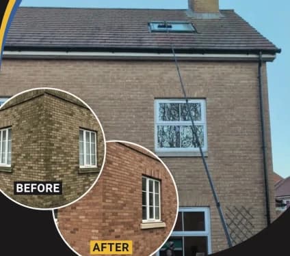 Before and after house exterior cleaning
